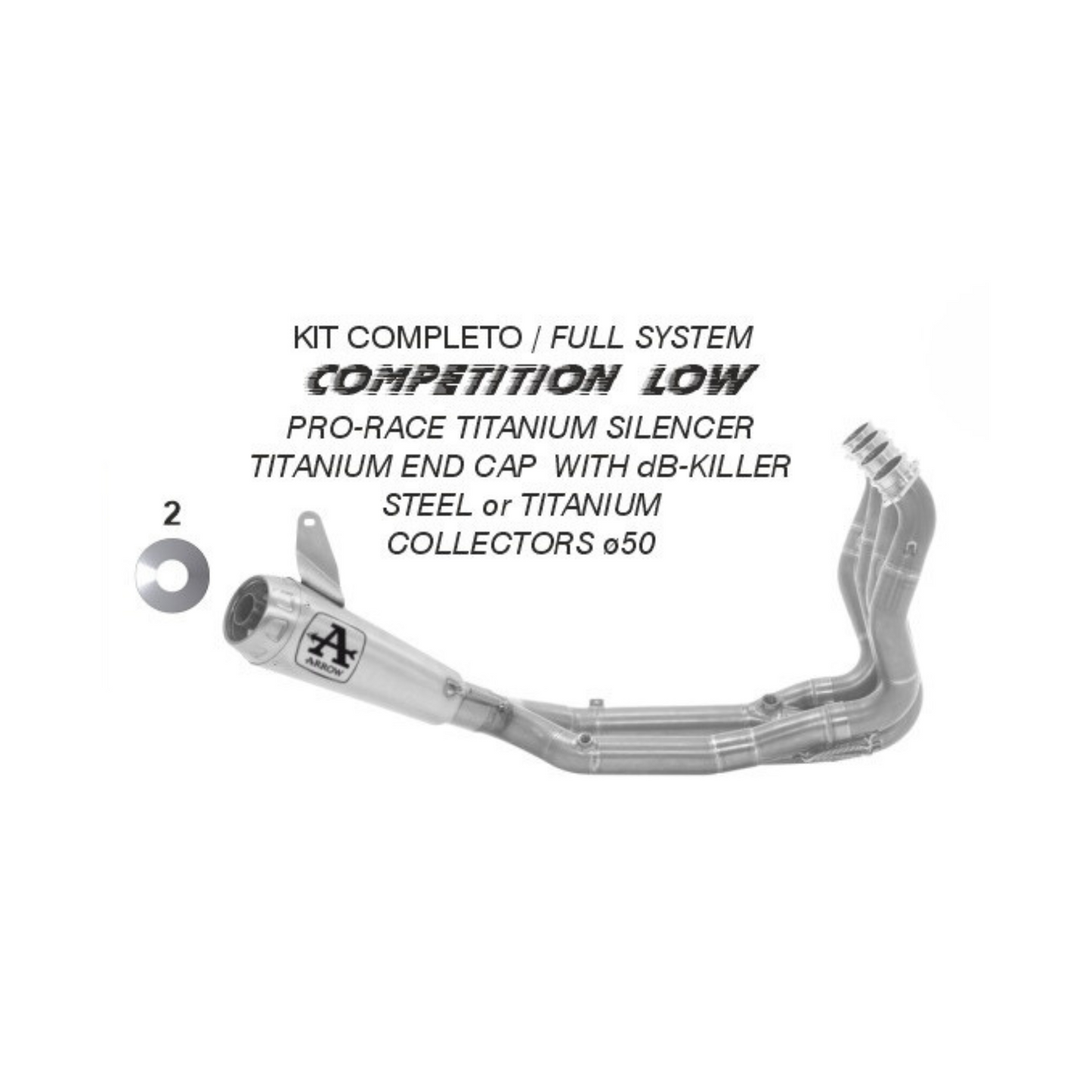 Arrow Full Titanium Exhaust System Competition Low Version for BMW S1000RR (19-23)
