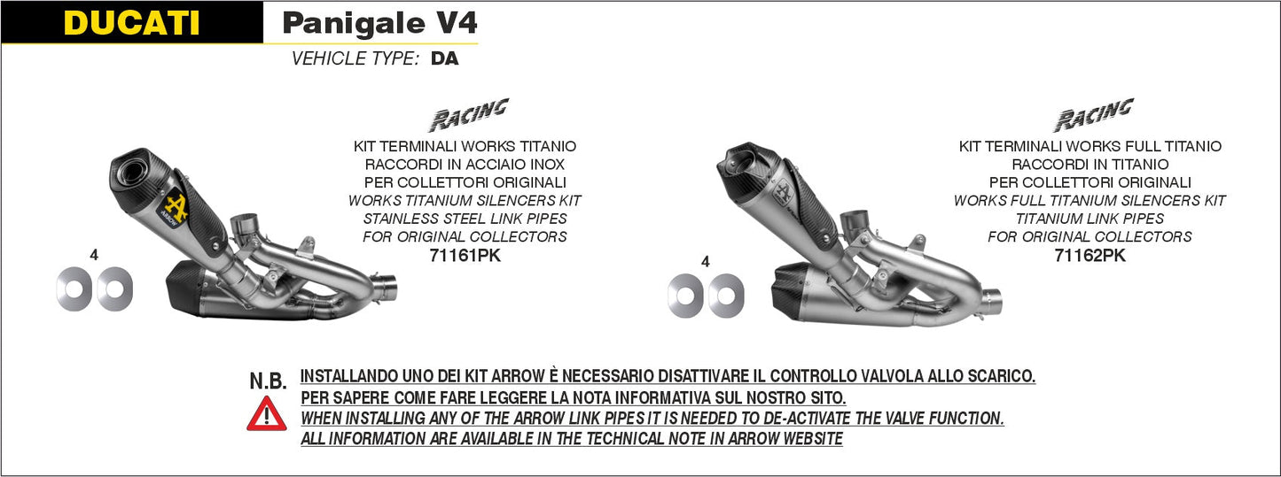 Arrow Works Full Titanium Exhaust for Ducati Streetfighter V4 (2020-24)