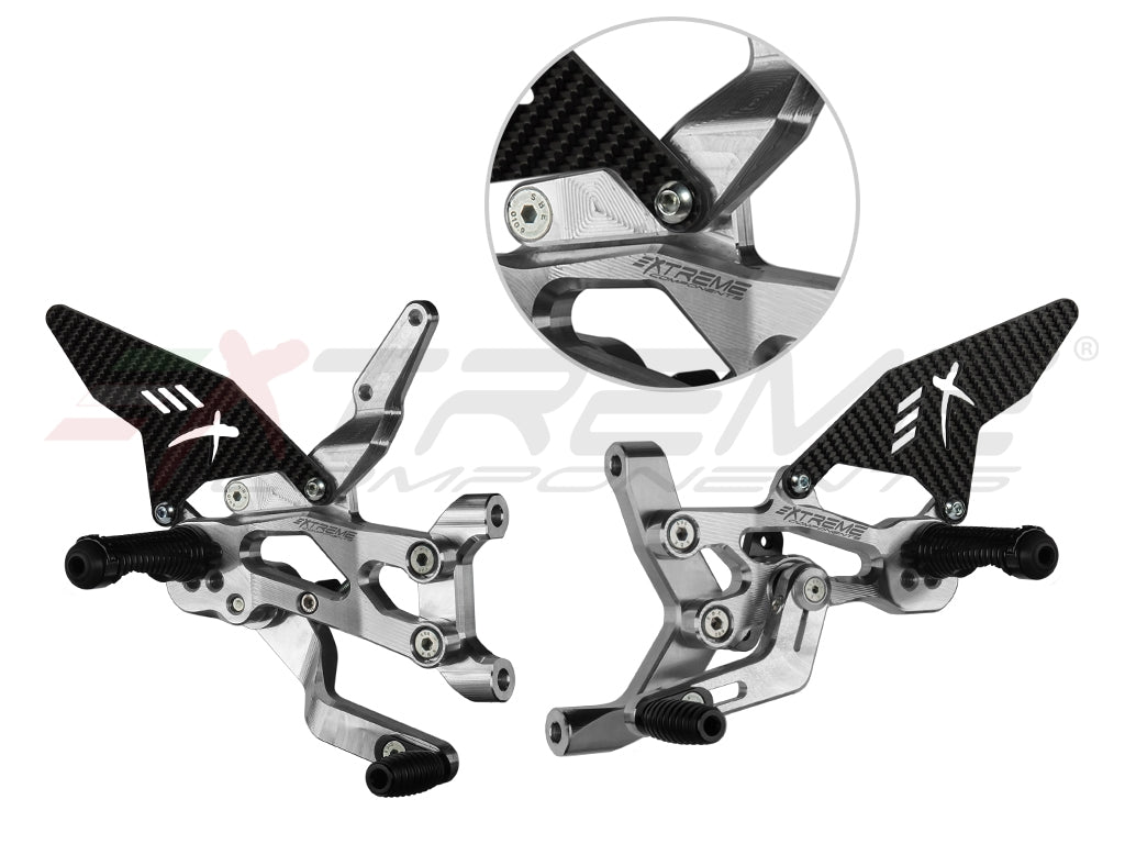Extreme Components GP EVO Rearsets in Aluminum/Carbon for Ducati Panigale V2 (2020-23)