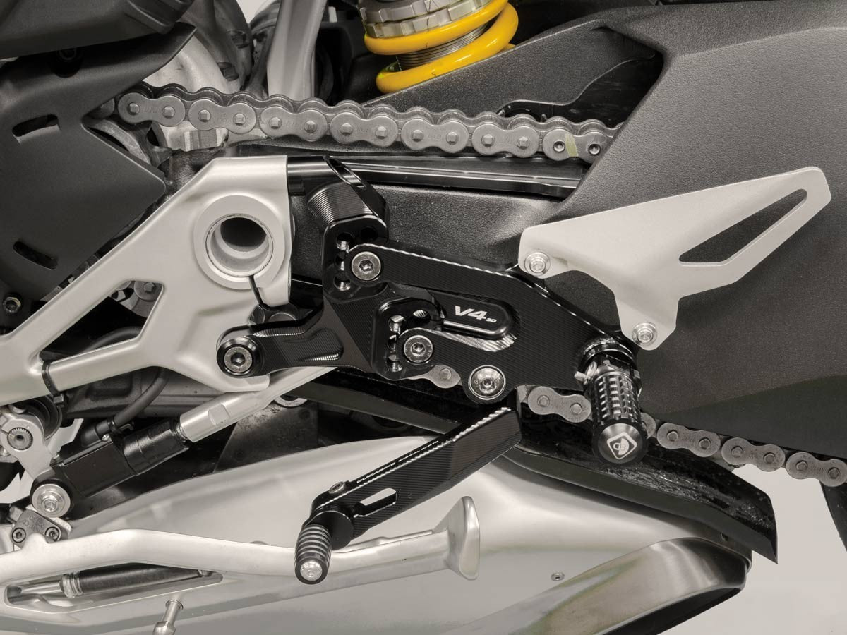 DBK Special Parts CNC Aluminum Machined Adjustable Rearsets for Ducati Panigale V4 (2018-2023)