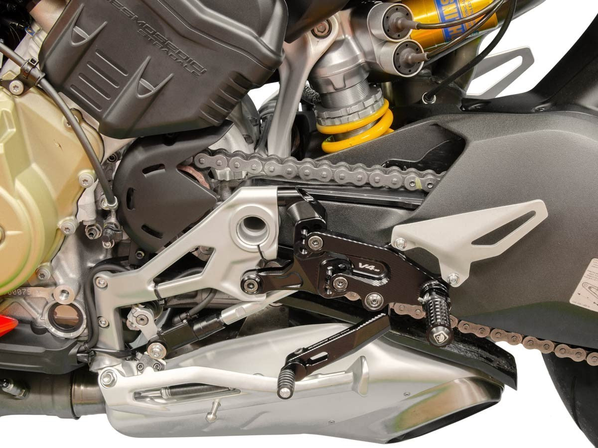 DBK Special Parts CNC Aluminum Machined Adjustable Rearsets for Ducati Panigale V4 (2018-2023)