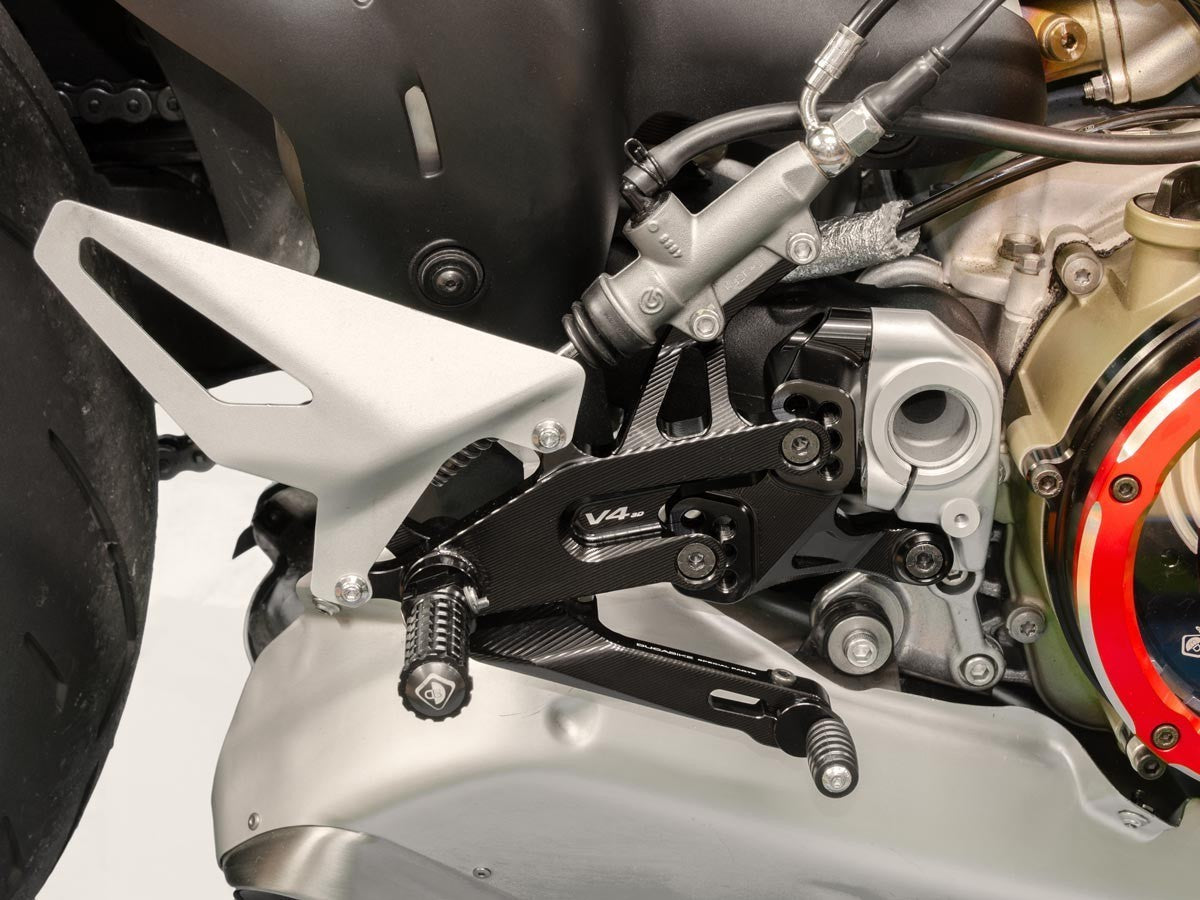 DBK Special Parts CNC Aluminum Machined Adjustable Rearsets for Ducati Panigale V4 (2018-2023)