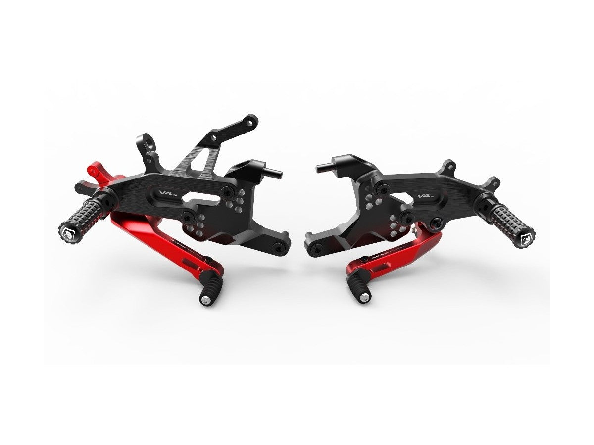 DBK Special Parts CNC Aluminum Machined Adjustable Rearsets for Ducati Panigale V4 (2018-2023)