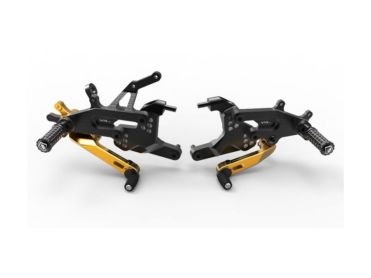 DBK Special Parts CNC Aluminum Machined Adjustable Rearsets for Ducati Panigale V4 (2018-2023)