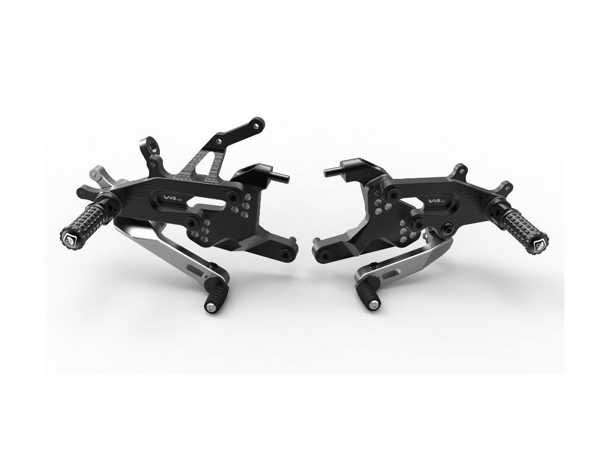 DBK Special Parts CNC Aluminum Machined Adjustable Rearsets for Ducati Panigale V4 (2018-2023)