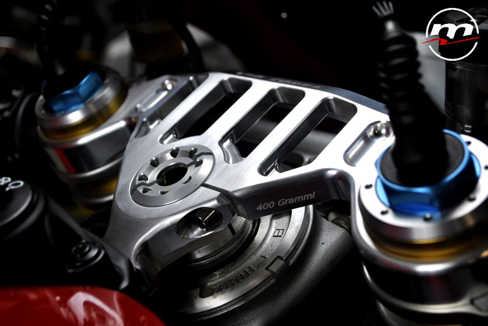 Melotti Racing CNC Machined Aluminum Top Triple Clamp for Ducati Panigale V4 (2018-23) - Race Version