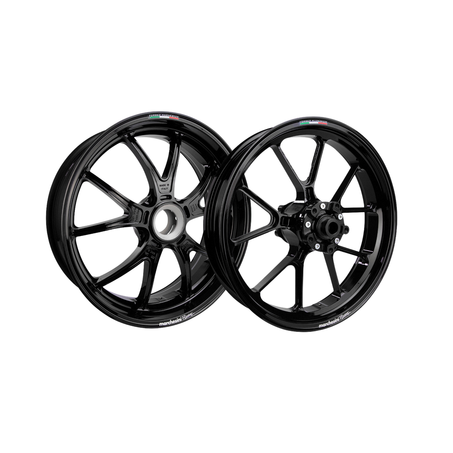 Marchesini M10RS Kompe Ducati Monster 1200S / 1200R (2014-20) Forged Aluminum Wheel Set - Gloss Black